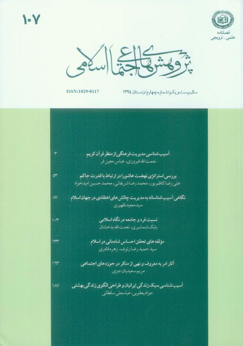 پژوهش های اجتماعی اسلامی - سال بیست و یکم شماره 4 (زمستان 1394)