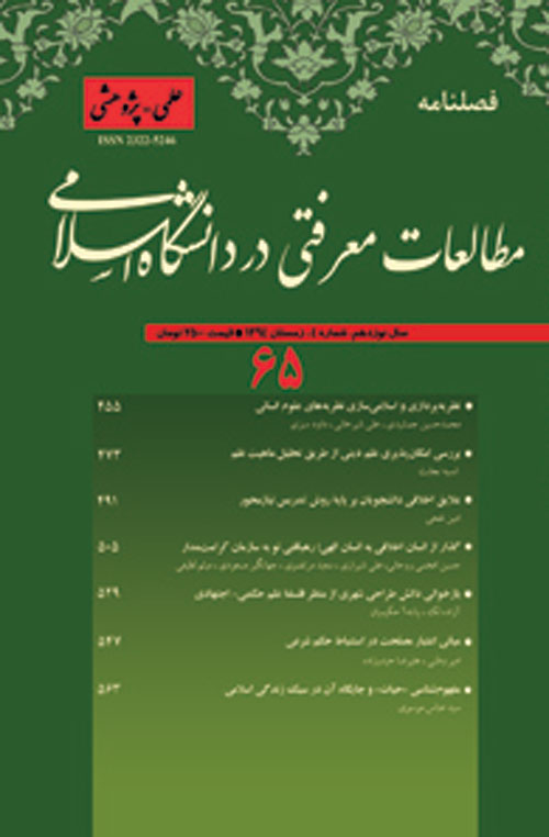 مطالعات معرفتی در دانشگاه اسلامی - پیاپی 65 (زمستان 1394)