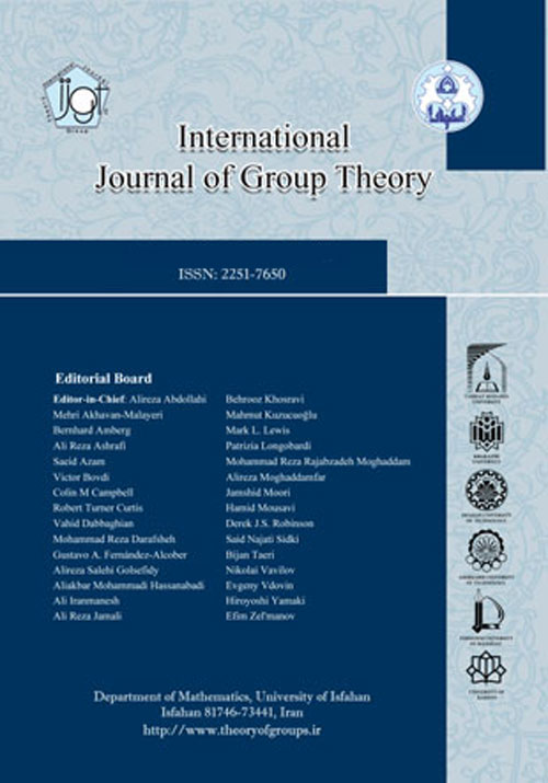 International Journal of Group Theory - Volume:5 Issue: 4, Dec 2016