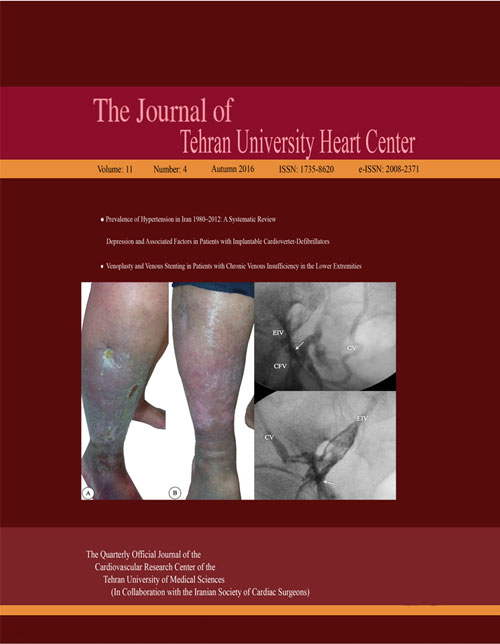 Tehran University Heart Center - Volume:11 Issue: 4, Oct 2016
