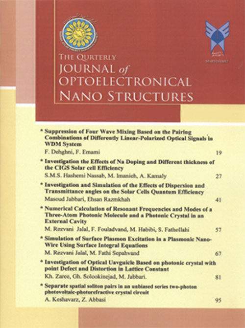 Optoelectronical Nanostructures - Volume:2 Issue: 1, Winter 2016