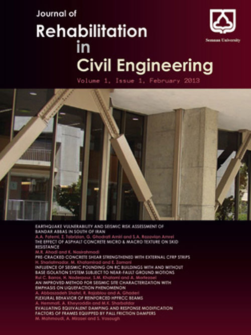 Rehabilitation in Civil Engineering - Volume:4 Issue: 2, Summer - Autumn 2016