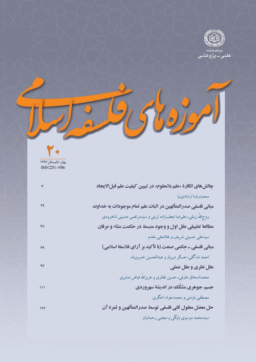 آموزه های فلسفه اسلامی - سال دوازدهم شماره 1 (پیاپی 20، بهار و تابستان 1396)