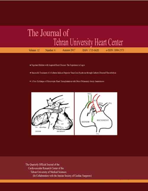 Tehran University Heart Center - Volume:12 Issue: 4, Oct 2017