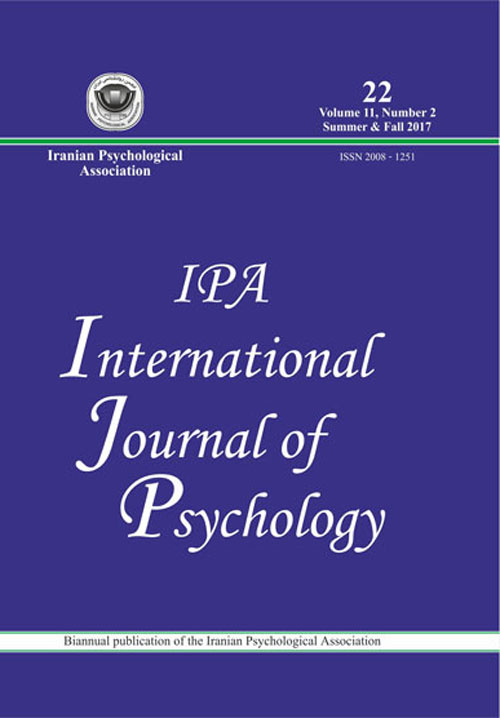 Psychology - Volume:11 Issue: 2, Summer-Fall 2017