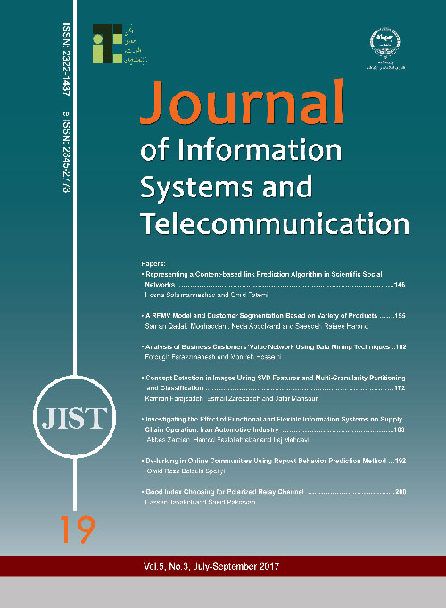 Information Systems and Telecommunication - Volume:5 Issue: 3, Jul-Sep 2017
