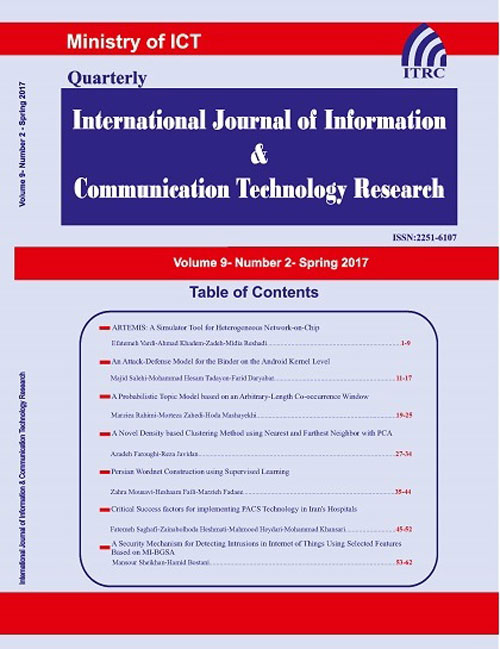 Information and Communication Technology Research - Volume:9 Issue: 2, Spring 2017