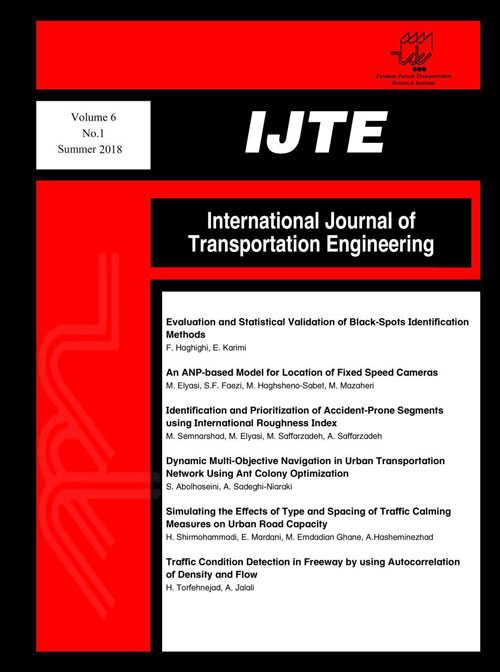 Transportation Engineering - Volume:6 Issue: 1, Summer 2018