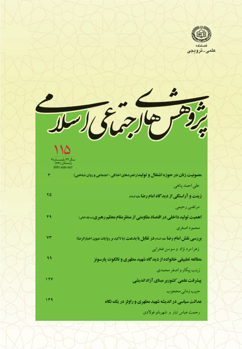 پژوهش های اجتماعی اسلامی - سال بیست و سوم شماره 4 (زمستان 1396)