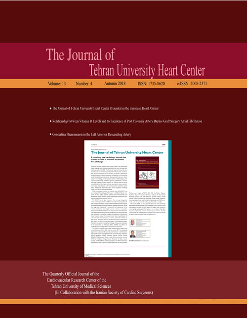 Tehran University Heart Center - Volume:13 Issue: 4, Oct 2018