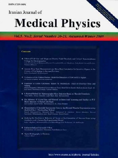 Medical Physics - Volume:16 Issue: 1, Jan-Feb 2019