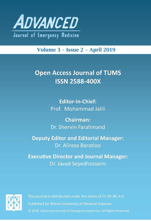 Frontiers in Emergency Medicine - Volume:3 Issue: 2, Spring 2019