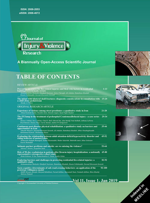 Injury and Violence Research - Volume:11 Issue: 1, Jan 2019
