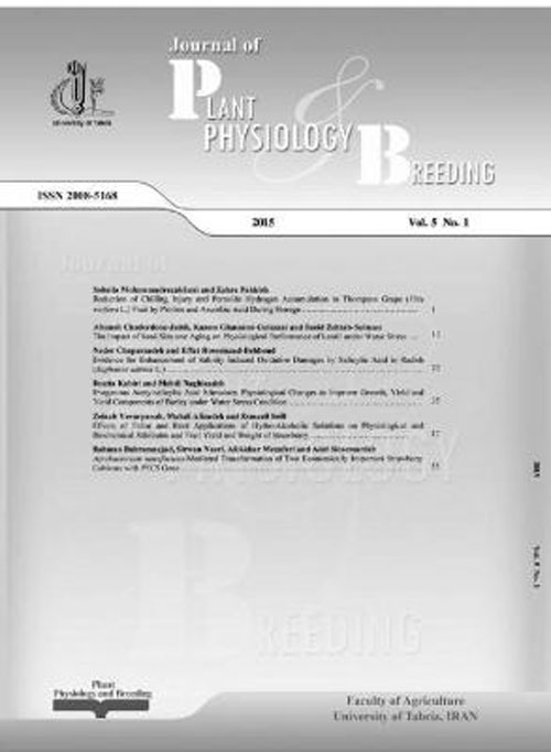 Plant Physiology and Breeding - Volume:8 Issue: 1, Winter-Spring 2018