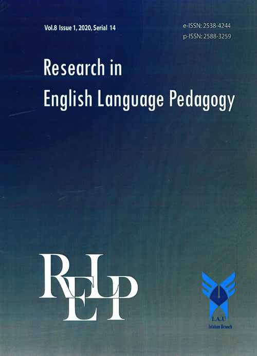 Research in English Language Pedagogy - Volume:8 Issue: 2, Summer-Autumn 2020