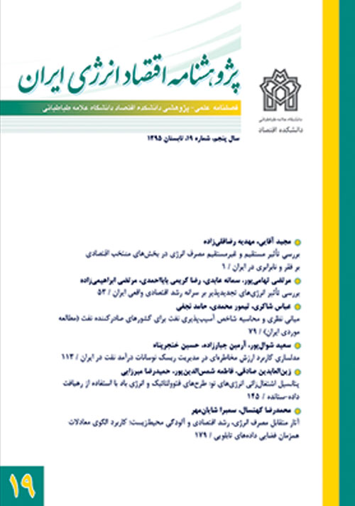 پژوهشنامه اقتصاد انرژی ایران - پیاپی 38 (بهار 1400)