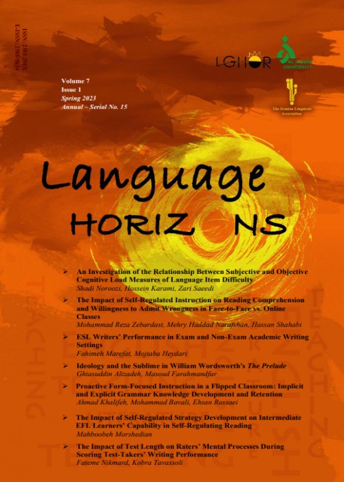 Language Horizons - Volume:7 Issue: 1, Spring 2023