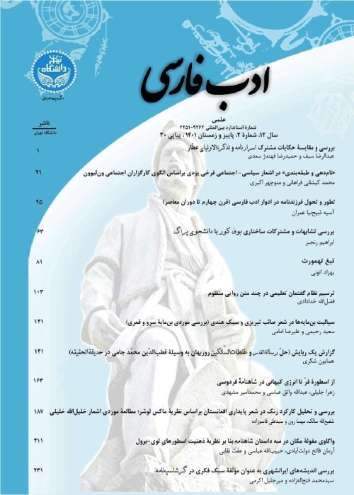 ادب فارسی - سال دوازدهم شماره 2 (پیاپی 30، پاییز و زمستان 1401)
