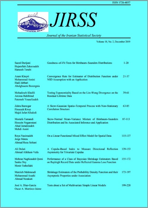 Statistical Society - Volume:21 Issue: 2, Autumn 2022