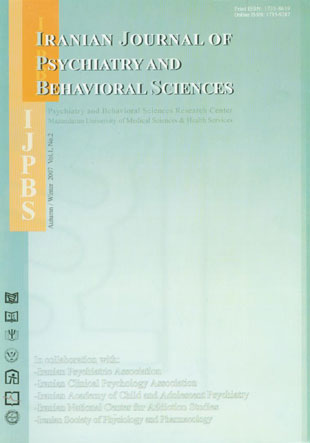 Psychiatry and Behavioral Sciences - Volume:1 Issue: 2, Jan 2007