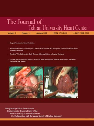 Tehran University Heart Center - Volume:3 Issue: 4, Oct 2008