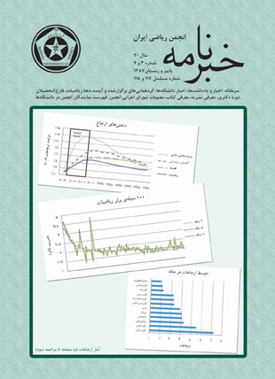 خبرنامه انجمن ریاضی ایران - سال سی‌ام شماره 3 (پیاپی 118، پاییز و زمستان 1387)