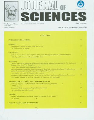 Sciences, Islamic Republic of Iran - Volume:20 Issue: 2, Spring 2009