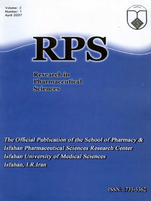 Research in Pharmaceutical Sciences - Volume:2 Issue: 1, Apr 2007