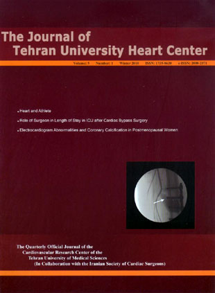 Tehran University Heart Center - Volume:5 Issue: 1, Jan 2010