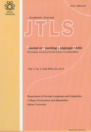 Teaching English as a Second Language Quarterly - Volume:2 Issue: 3, Autumn 2010