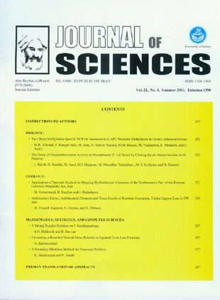 Sciences, Islamic Republic of Iran - Volume:22 Issue: 3, Summer 2011