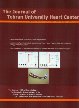 Tehran University Heart Center - Volume:6 Issue: 4, Oct 2011