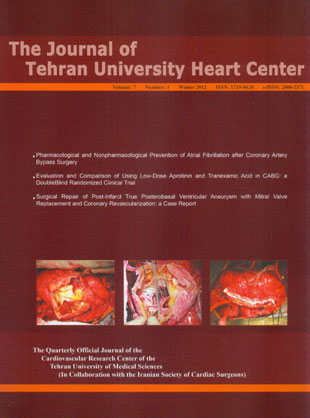 Tehran University Heart Center - Volume:7 Issue: 1, Jan 2012