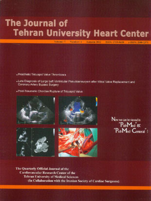Tehran University Heart Center - Volume:7 Issue: 4, Oct 2012