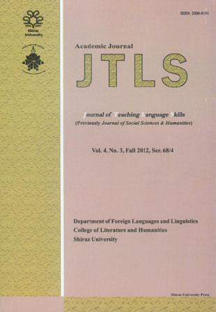 Teaching English as a Second Language Quarterly - Volume:4 Issue: 3, Autumn 2012