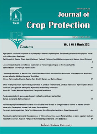 Crop Protection - Volume:2 Issue: 1, Mar 2013