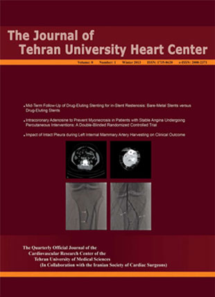 Tehran University Heart Center - Volume:8 Issue: 1, Jan 2013