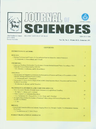 Sciences, Islamic Republic of Iran - Volume:24 Issue: 1, Winter 2013