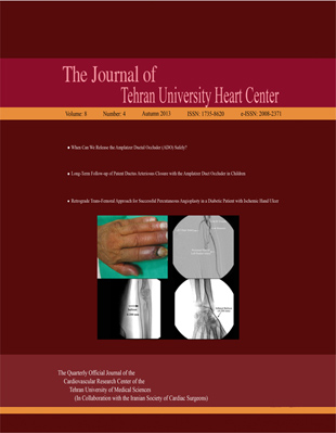 Tehran University Heart Center - Volume:8 Issue: 4, Oct 2013
