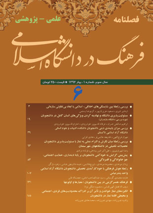 فرهنگ در دانشگاه اسلامی - سال سوم شماره 1 (پیاپی 6، بهار 1392)