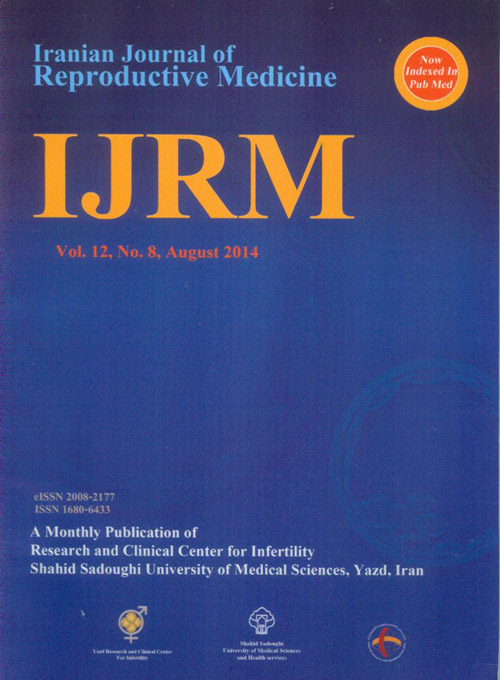 Reproductive BioMedicine - Volume:12 Issue: 8, Aug 2014