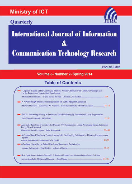 Information and Communication Technology Research - Volume:6 Issue: 2, Spring 2014