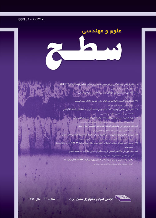 علوم و مهندسی سطح ایران - پیاپی 20 (تابستان 1393)