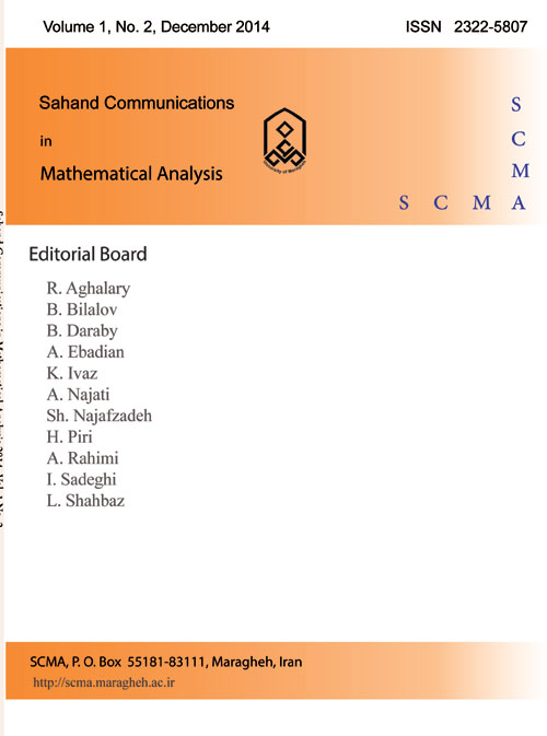 Sahand Communications in Mathematical Analysis - Volume:1 Issue: 2, Summer-Autumn 2014