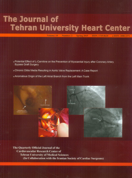 Tehran University Heart Center - Volume:10 Issue: 2, Apr 2015