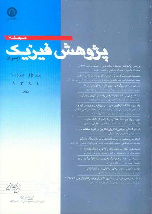 پژوهش فیزیک ایران - سال پانزدهم شماره 1 (بهار 1394)