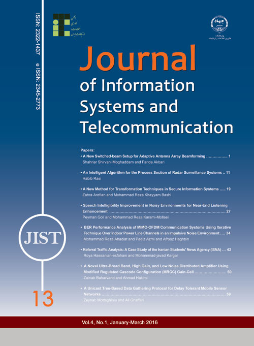 Information Systems and Telecommunication - Volume:4 Issue: 1, Jan-Mar 2016