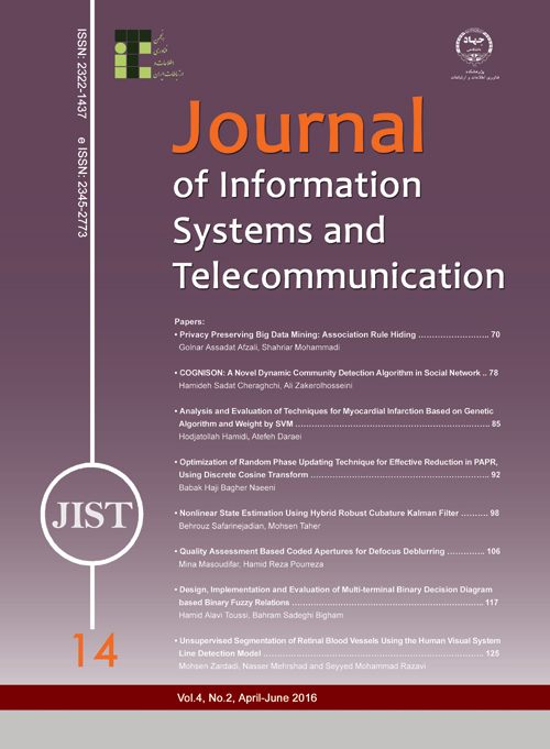 Information Systems and Telecommunication - Volume:4 Issue: 2, Apr-Jul 2016