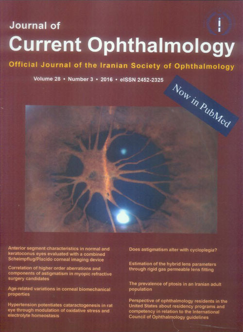 Current Ophthalmology - Volume:28 Issue: 3, Sep 2016