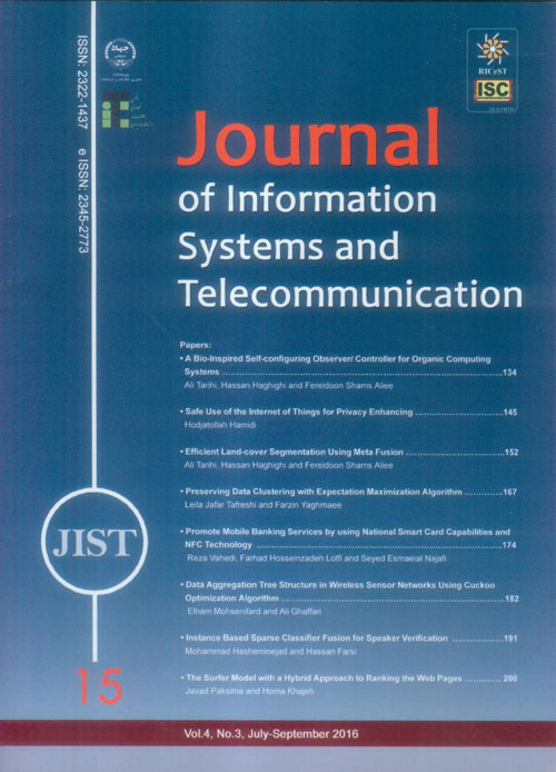 Information Systems and Telecommunication - Volume:4 Issue: 3, Jul-Sep 2016